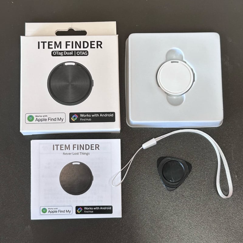 Локатор за проследяване на предмети за iOS и Android с двойна система, универсален локатор за изгубени вещи (батерия 220 мАч; безжична дистанция 20 м; тегло 7 g; материал PC)