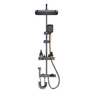 Σετ ντους μπάνιου από χαλκό, εντοιχισμένος στον τοίχο, ψηφιακή οθόνη, σταθερή θερμοκρασία, ντους βροχής