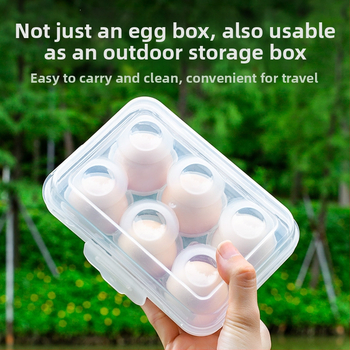 Cutie de depozitare a ouălor pentru camping cu sertar glisant – portabilă, menține prospețimea, etanșă, plastic alimentar