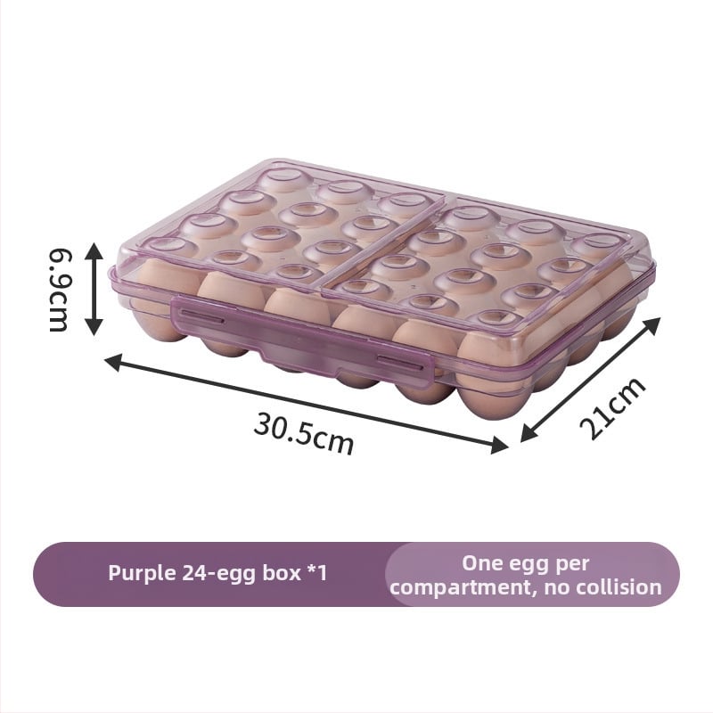 Cutie de depozitare a ouălor pentru camping cu sertar glisant – portabilă, menține prospețimea, etanșă, plastic alimentar