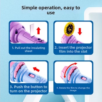 Παιδικό προβολικό φως-παιχνίδι με λάμψη και εκπαιδευτική λειτουργία, προβολέας με κινούμενα σχέδια (πλαστική κατασκευή; 4–6 ετών; λάμψη; εκπαιδευτικό)