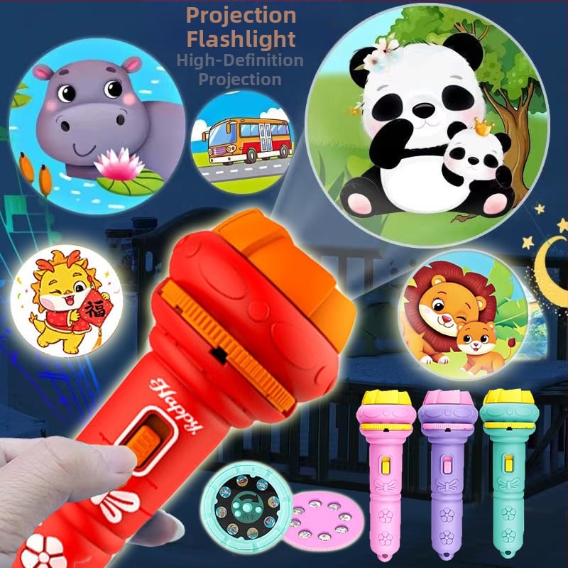 Παιδικό προβολικό φως-παιχνίδι με λάμψη και εκπαιδευτική λειτουργία, προβολέας με κινούμενα σχέδια (πλαστική κατασκευή; 4–6 ετών; λάμψη; εκπαιδευτικό)