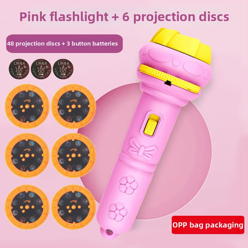 Παιδικό προβολικό φως-παιχνίδι με λάμψη και εκπαιδευτική λειτουργία, προβολέας με κινούμενα σχέδια (πλαστική κατασκευή; 4–6 ετών; λάμψη; εκπαιδευτικό)