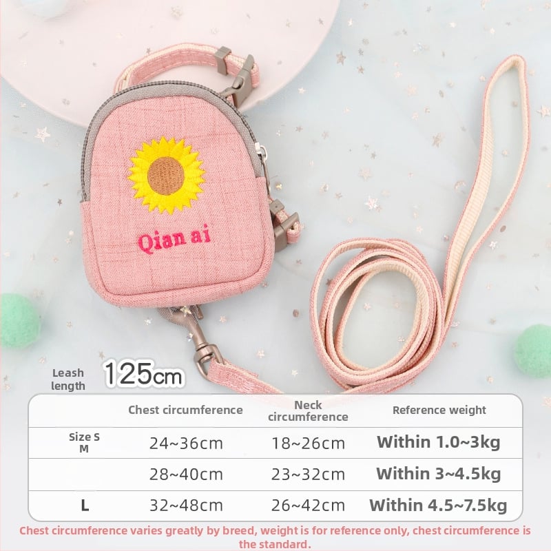 Котешки повод с регулируем разтягащ се механизъм, полиестерно въже, за котки