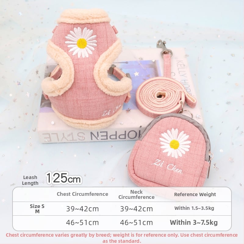 Котешки повод с регулируем разтягащ се механизъм, полиестерно въже, за котки