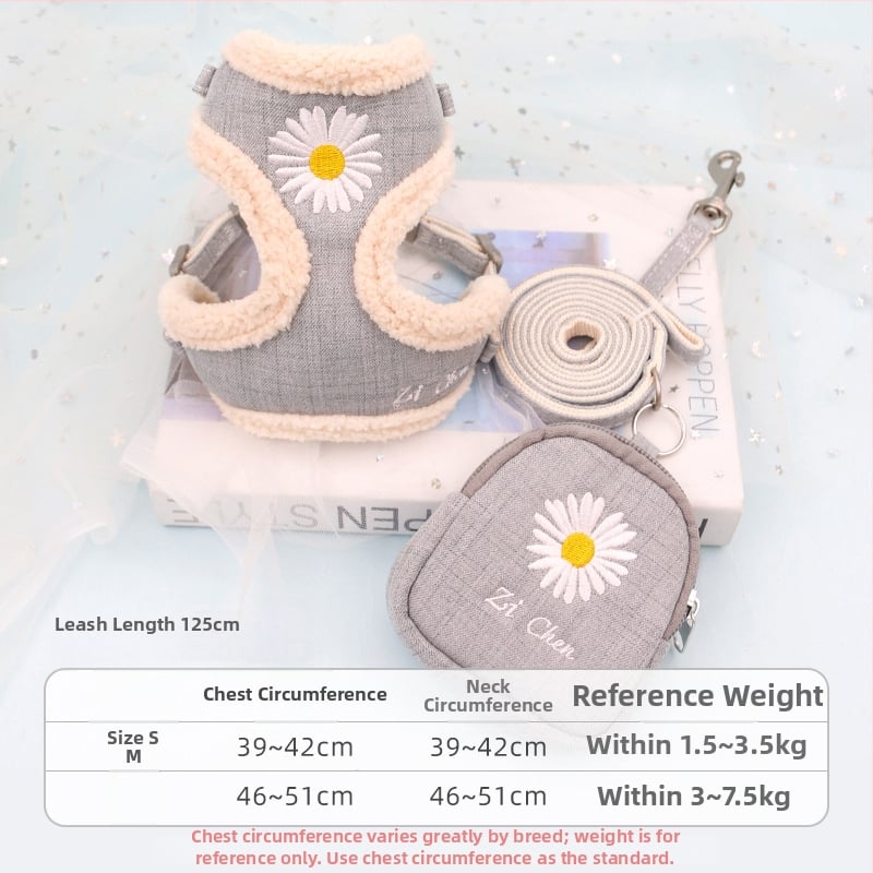 Котешки повод с регулируем разтягащ се механизъм, полиестерно въже, за котки