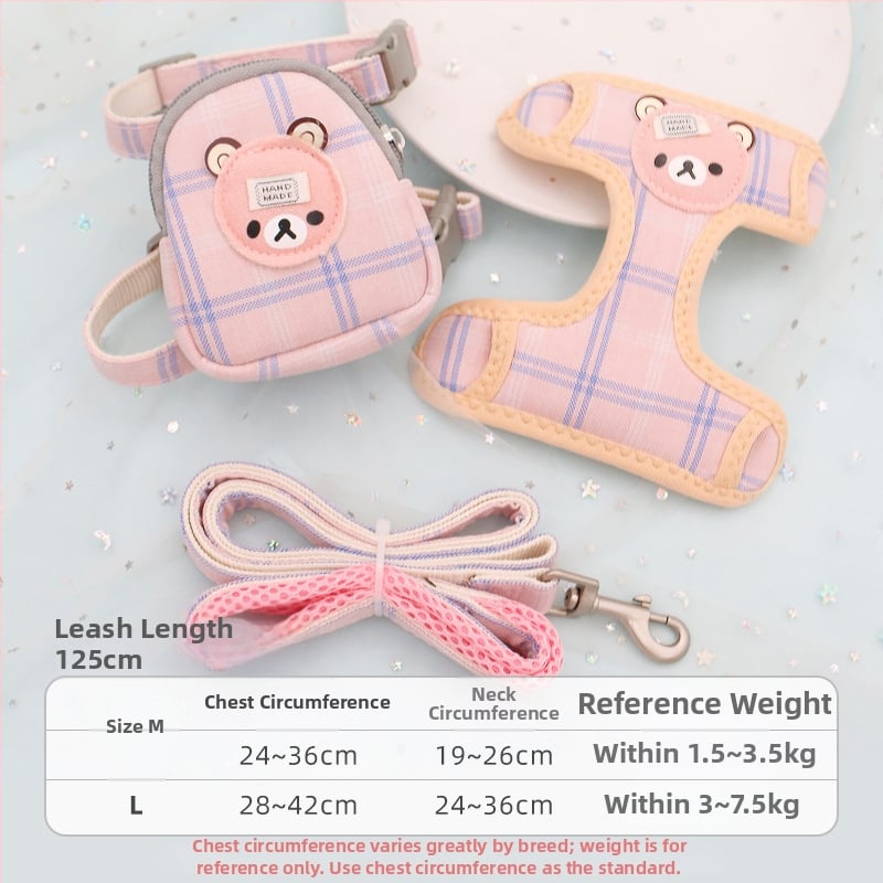 Котешки повод с регулируем разтягащ се механизъм, полиестерно въже, за котки