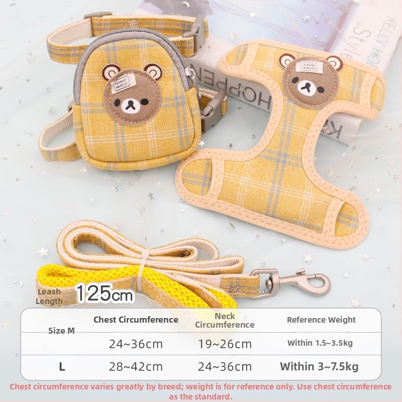 Котешки повод с регулируем разтягащ се механизъм, полиестерно въже, за котки