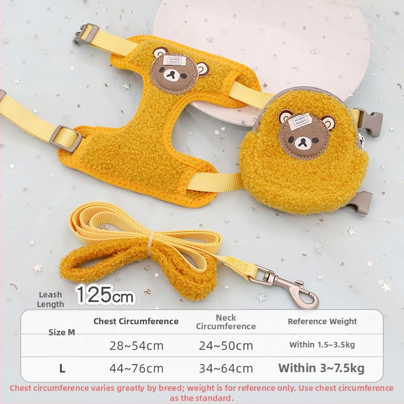 Котешки повод с регулируем разтягащ се механизъм, полиестерно въже, за котки