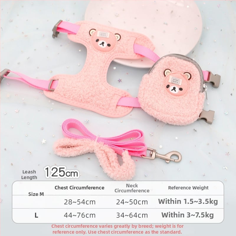 Котешки повод с регулируем разтягащ се механизъм, полиестерно въже, за котки