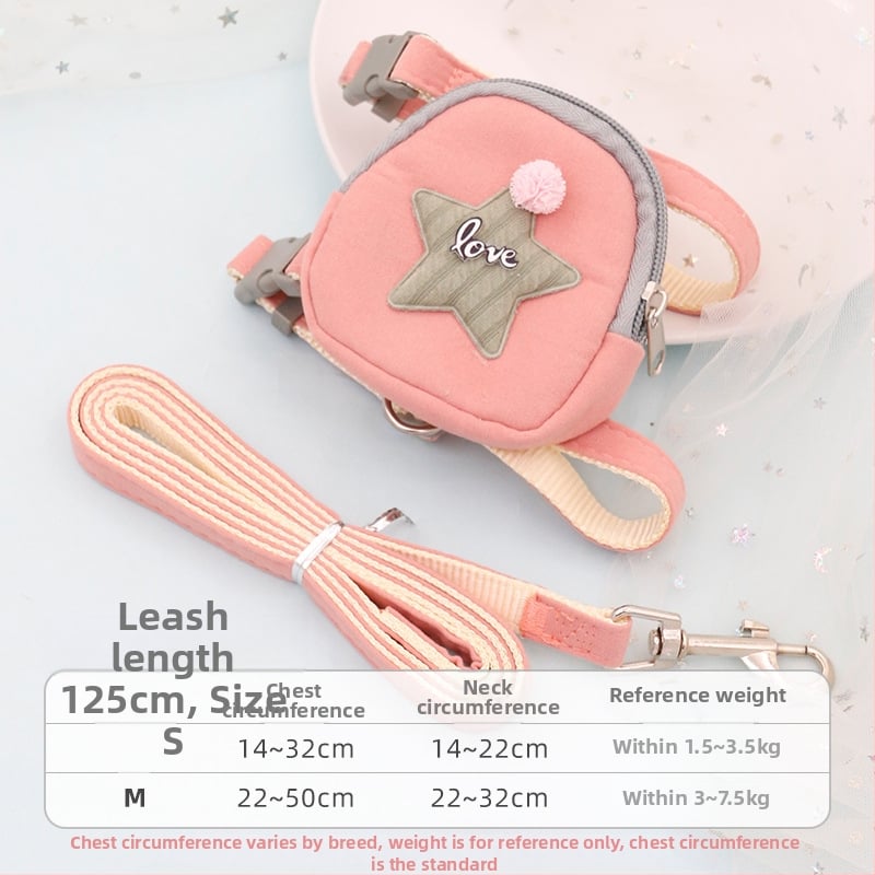 Котешки повод с регулируем разтягащ се механизъм, полиестерно въже, за котки