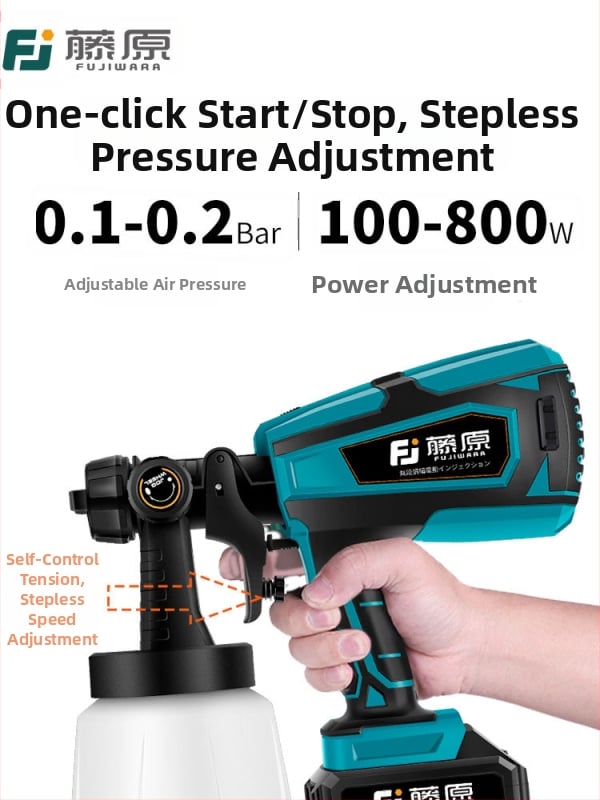 Ασύρματο ηλεκτρικό πιστόλι ψεκασμού με επαναφορτιζόμενη μπαταρία λιθίου – 25V, όλα-σε-ένα για οικιακή βαφή λατέξ