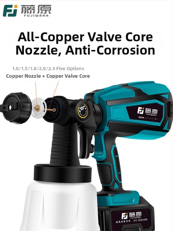 Ασύρματο ηλεκτρικό πιστόλι ψεκασμού με επαναφορτιζόμενη μπαταρία λιθίου – 25V, όλα-σε-ένα για οικιακή βαφή λατέξ