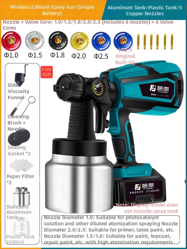 Ασύρματο ηλεκτρικό πιστόλι ψεκασμού με επαναφορτιζόμενη μπαταρία λιθίου – 25V, όλα-σε-ένα για οικιακή βαφή λατέξ