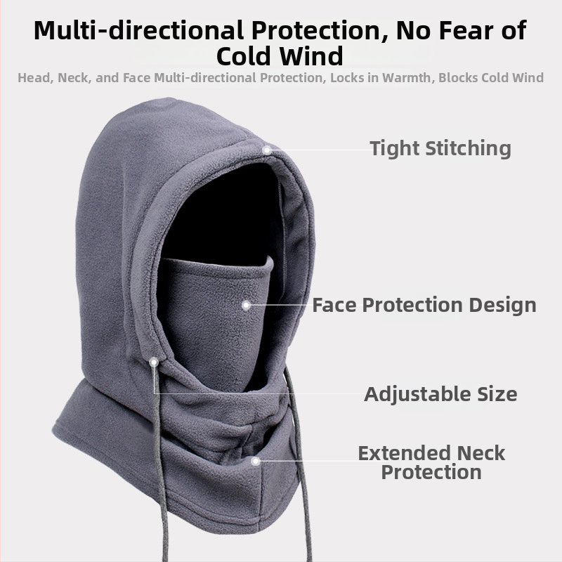 Kerékpáros maszk integrált sapkával – poliészter, Moon bear, unisex, testreszabás elérhető