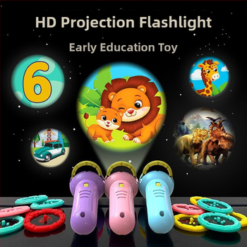 Παιδικό προβολικό φανάρι-παιχνίδι με φωτεινά ζωικά σχέδια, πλαστική κατασκευή, κατάλληλο για βρέφη 0–3 ετών, πρώιμη εκπαίδευση