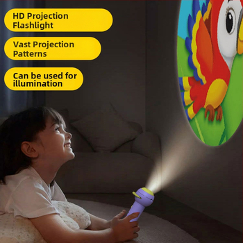 Παιδικό προβολικό φανάρι-παιχνίδι με φωτεινά ζωικά σχέδια, πλαστική κατασκευή, κατάλληλο για βρέφη 0–3 ετών, πρώιμη εκπαίδευση