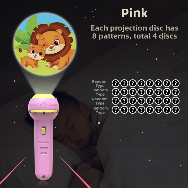 Παιδικό προβολικό φανάρι-παιχνίδι με φωτεινά ζωικά σχέδια, πλαστική κατασκευή, κατάλληλο για βρέφη 0–3 ετών, πρώιμη εκπαίδευση