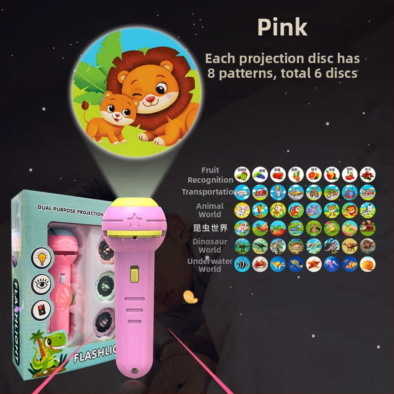 Παιδικό προβολικό φανάρι-παιχνίδι με φωτεινά ζωικά σχέδια, πλαστική κατασκευή, κατάλληλο για βρέφη 0–3 ετών, πρώιμη εκπαίδευση
