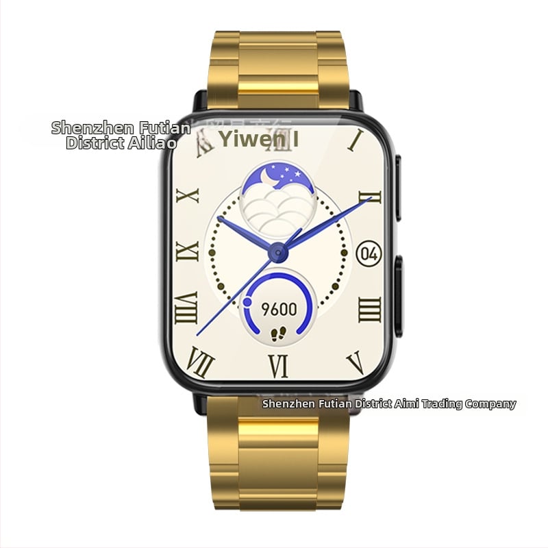 Viedpulkstenis ar ķermeņa temperatūras mērījumu, skābekļa līmeņa detektoru asinīs un miega uzraudzību; silikona siksna; magnētiskā uzlāde