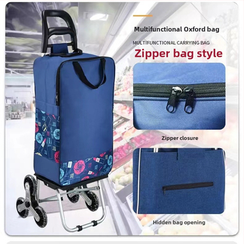 Cărucior de cumpărături portabil, pliabil, cu cadru din aliaj de aluminiu – încărcare până la 30 kg, căruț de mână