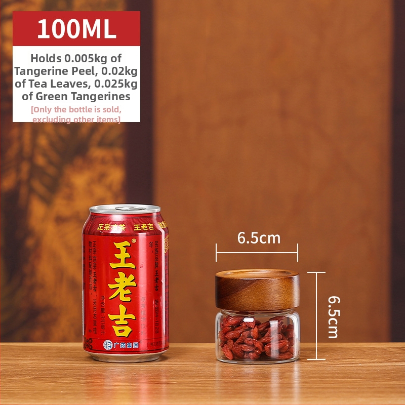 Borcan sigilat de sticlă cu capac din lemn de acacia, sticlă borosilicată de înaltă calitate, pentru alimente, capacitate 301–500 ml, compatibil cu microundele