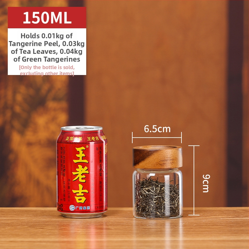 Borcan sigilat de sticlă cu capac din lemn de acacia, sticlă borosilicată de înaltă calitate, pentru alimente, capacitate 301–500 ml, compatibil cu microundele