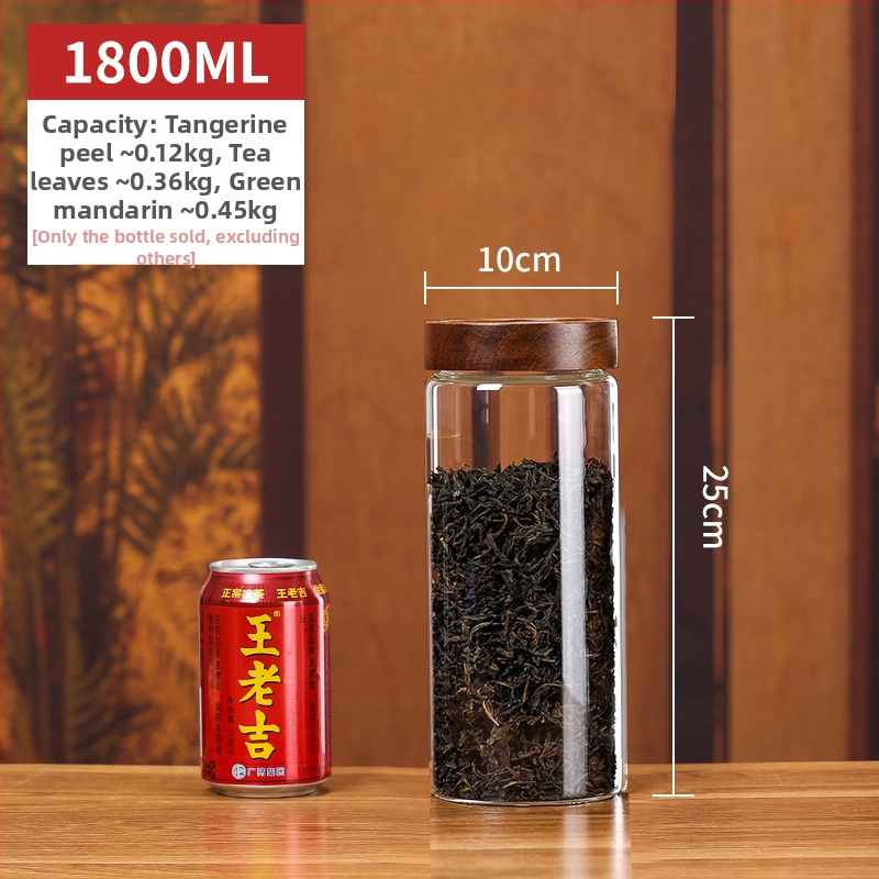Borcan sigilat de sticlă cu capac din lemn de acacia, sticlă borosilicată de înaltă calitate, pentru alimente, capacitate 301–500 ml, compatibil cu microundele