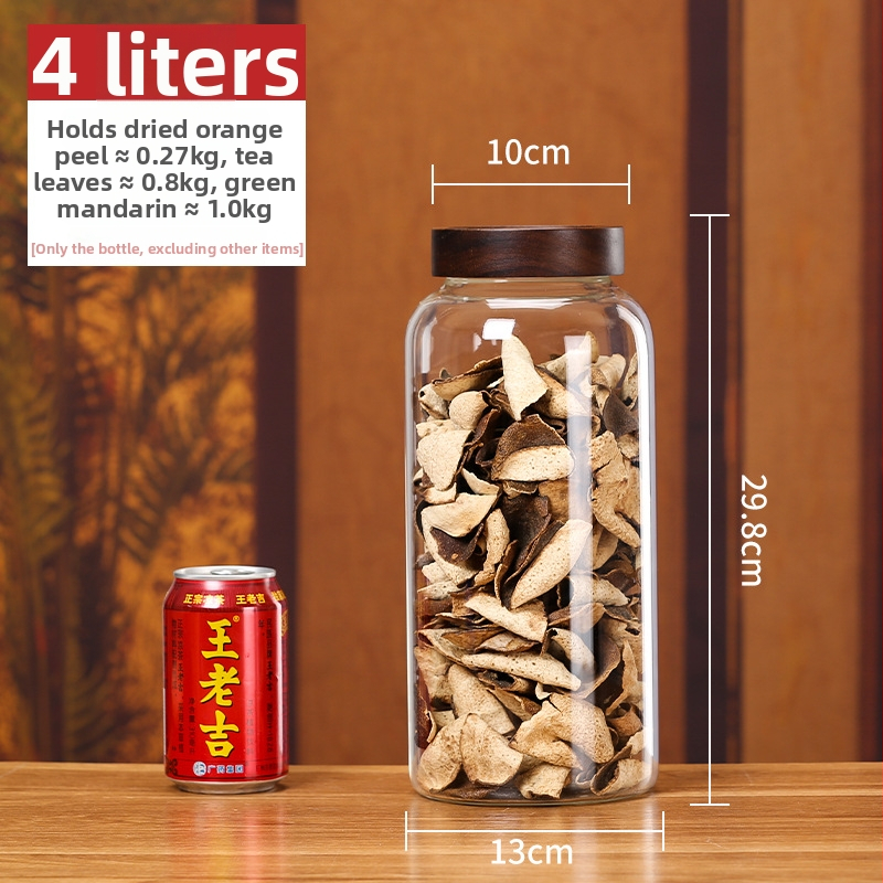 Borcan sigilat de sticlă cu capac din lemn de acacia, sticlă borosilicată de înaltă calitate, pentru alimente, capacitate 301–500 ml, compatibil cu microundele