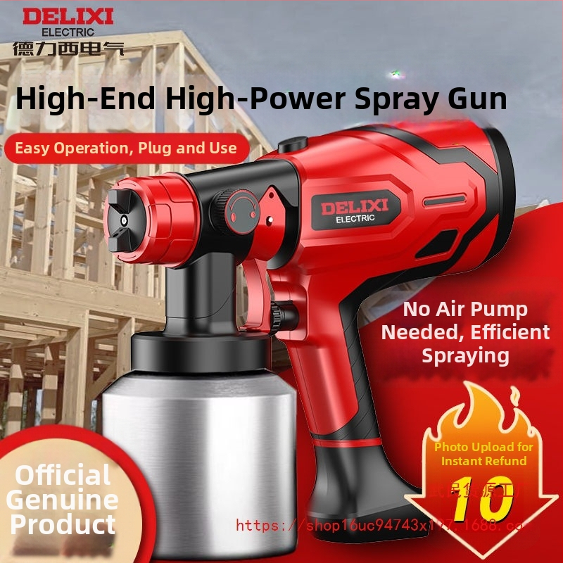 Delixi pistol electric de vopsit, corp din plastic, serie implicită, pentru uz casnic