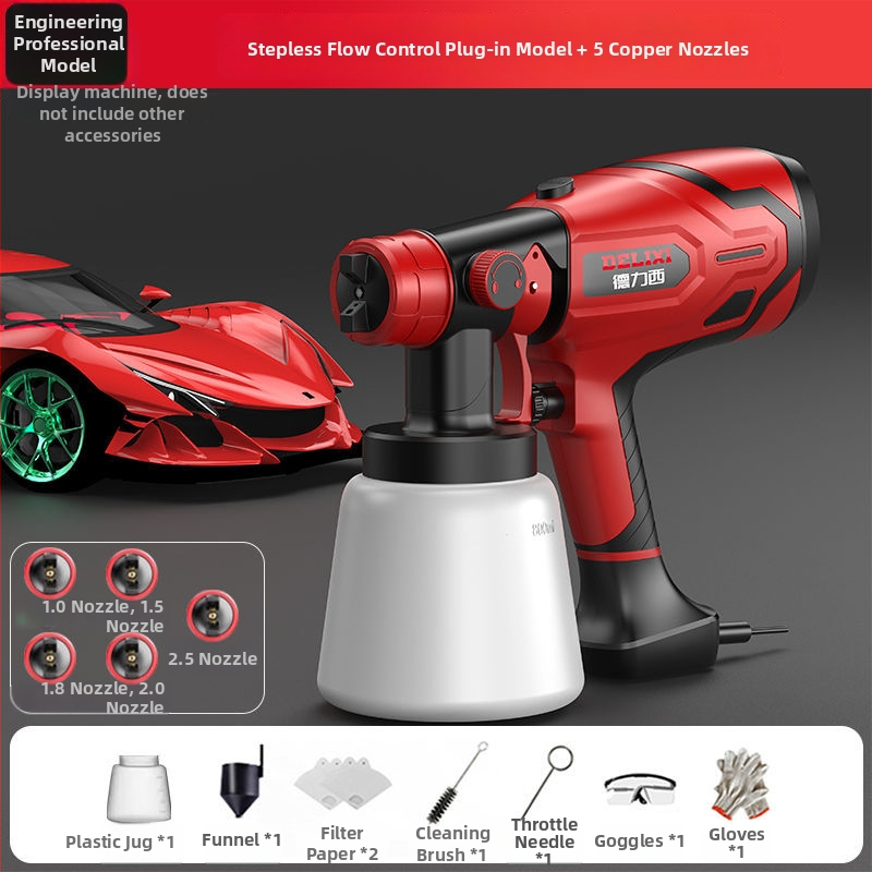 Delixi pistol electric de vopsit, corp din plastic, serie implicită, pentru uz casnic