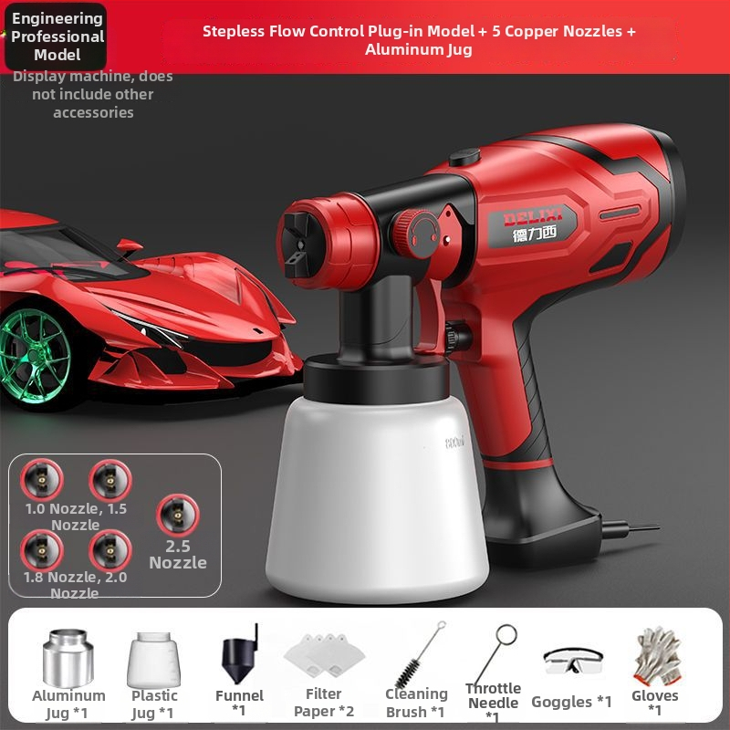 Delixi pistol electric de vopsit, corp din plastic, serie implicită, pentru uz casnic