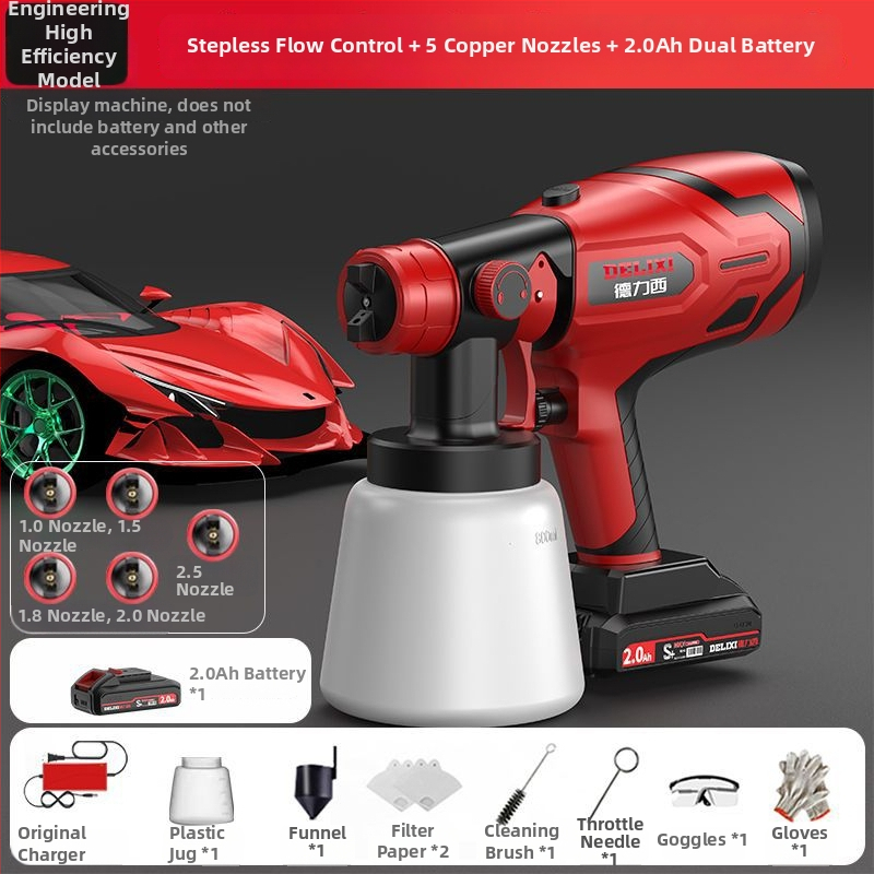 Delixi pistol electric de vopsit, corp din plastic, serie implicită, pentru uz casnic