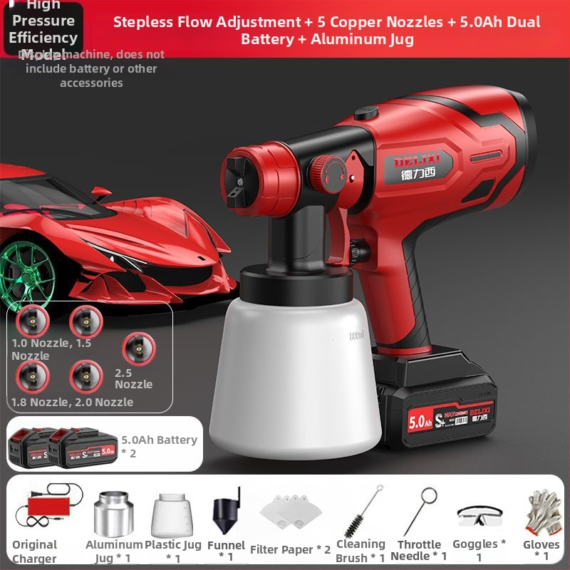 Delixi pistol electric de vopsit, corp din plastic, serie implicită, pentru uz casnic