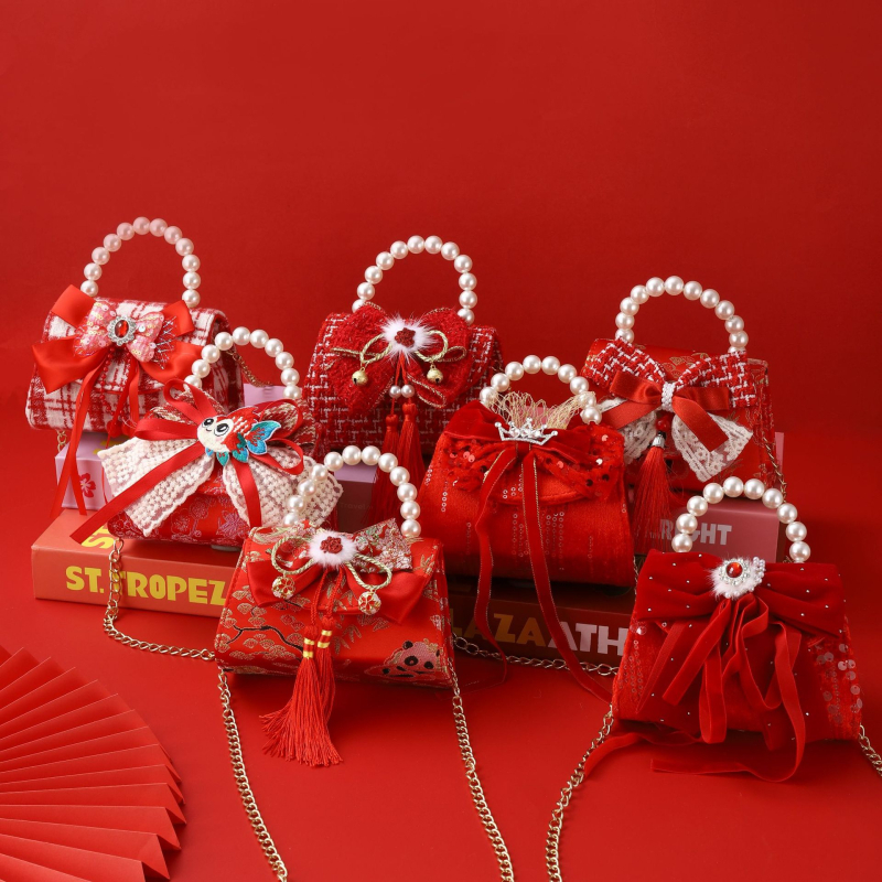 Dječja crossbody torbica za djevojčice, svjež i sladak stil, pamuk i lan, podstava od najlona, Gaoxin