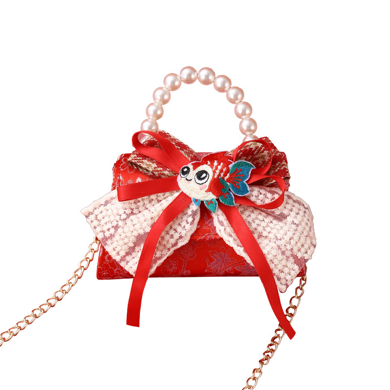 Dječja crossbody torbica za djevojčice, svjež i sladak stil, pamuk i lan, podstava od najlona, Gaoxin