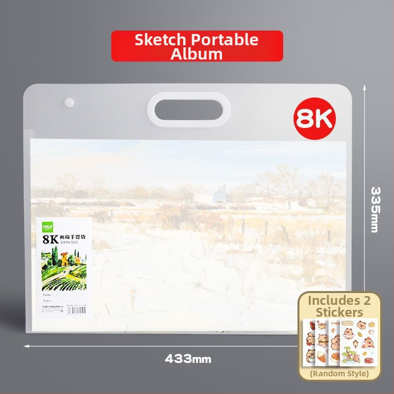 Sheng bangrong Geantă de depozitare pentru schițe 4K/8K artă și desene pentru copii — organizator portabil pentru album de desen