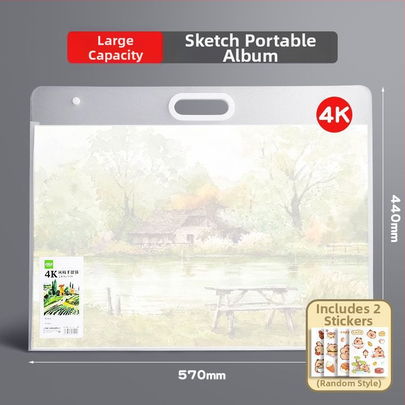 Sheng bangrong Geantă de depozitare pentru schițe 4K/8K artă și desene pentru copii — organizator portabil pentru album de desen