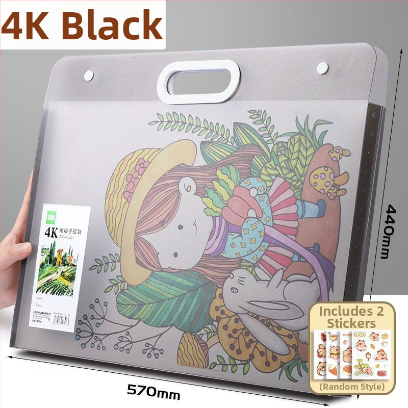 Sheng bangrong Geantă de depozitare pentru schițe 4K/8K artă și desene pentru copii — organizator portabil pentru album de desen