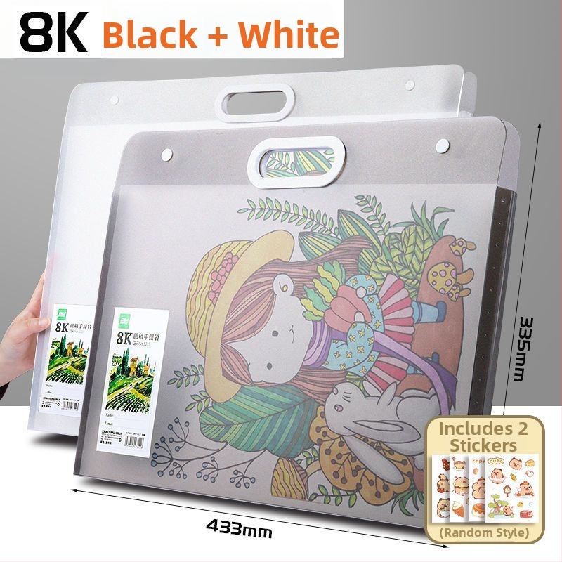 Sheng bangrong Geantă de depozitare pentru schițe 4K/8K artă și desene pentru copii — organizator portabil pentru album de desen