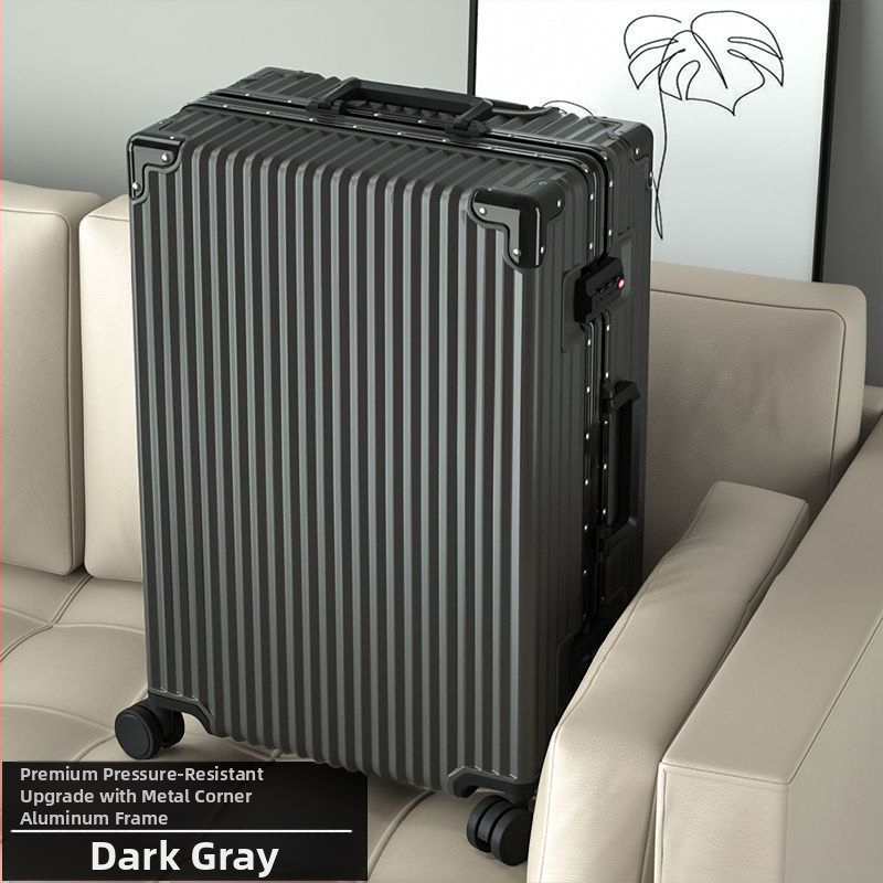 Szénszálas bőrönd cipzárral, univerzális kerekekkel és egyszerű kombinációs zárral