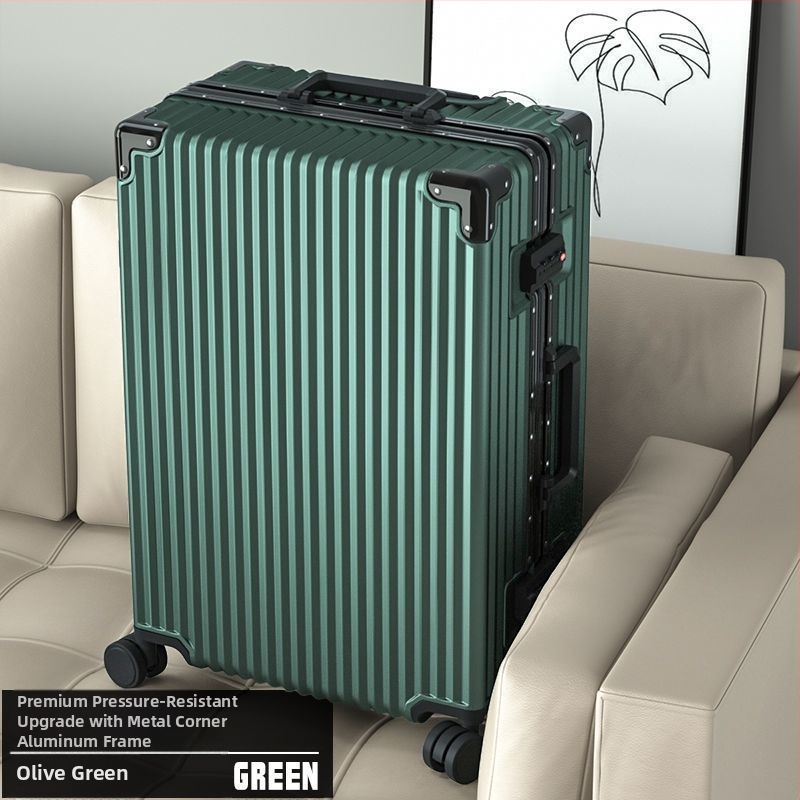 Szénszálas bőrönd cipzárral, univerzális kerekekkel és egyszerű kombinációs zárral