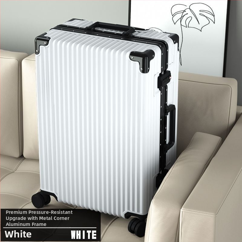 Szénszálas bőrönd cipzárral, univerzális kerekekkel és egyszerű kombinációs zárral