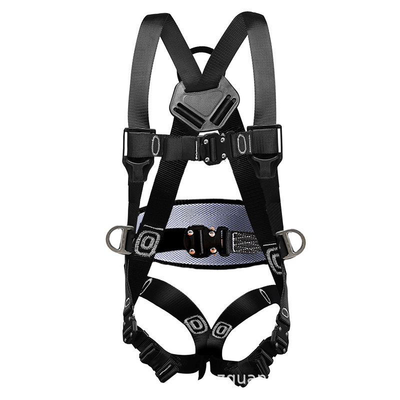 Guangjia centură de siguranță pentru întregul corp, cu cinci puncte, cu cârlig dublu – frânghie de siguranță 1,8 m, sarcină de 100 kg, pentru lucru la înălțime