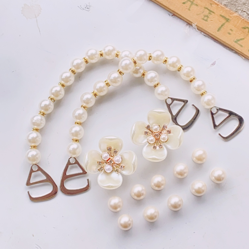 Set decor pentru sandale: perle, floare cu patru frunze, decor pentru pantof, lanț cu inimă și diamant — model 654984; stil: cataramă; potrivit pentru vară, primăvară, toamnă, iarnă