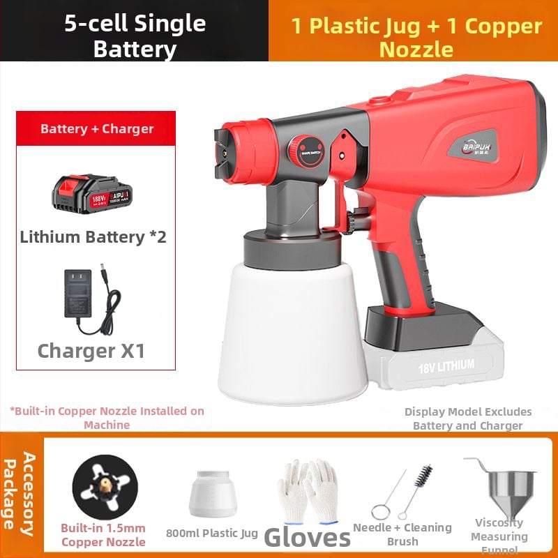 Beppsy електрическа пръскачка за боя, литиево захранвана, за боядисване на стени и коли