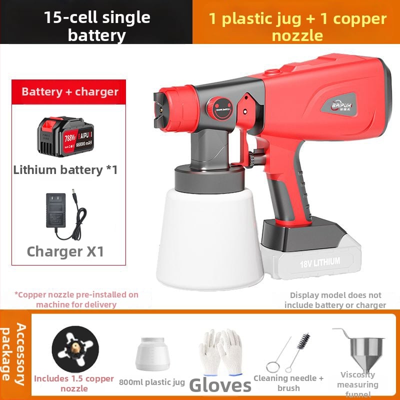 Beppsy електрическа пръскачка за боя, литиево захранвана, за боядисване на стени и коли