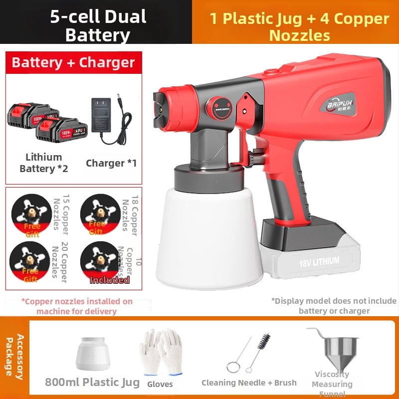 Beppsy електрическа пръскачка за боя, литиево захранвана, за боядисване на стени и коли