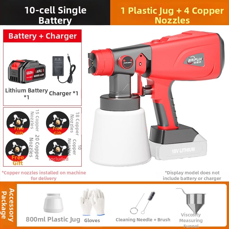 Beppsy електрическа пръскачка за боя, литиево захранвана, за боядисване на стени и коли