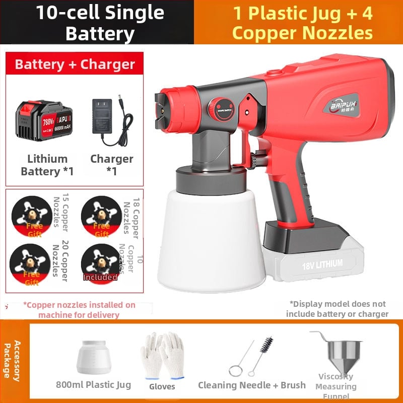 Beppsy електрическа пръскачка за боя, литиево захранвана, за боядисване на стени и коли